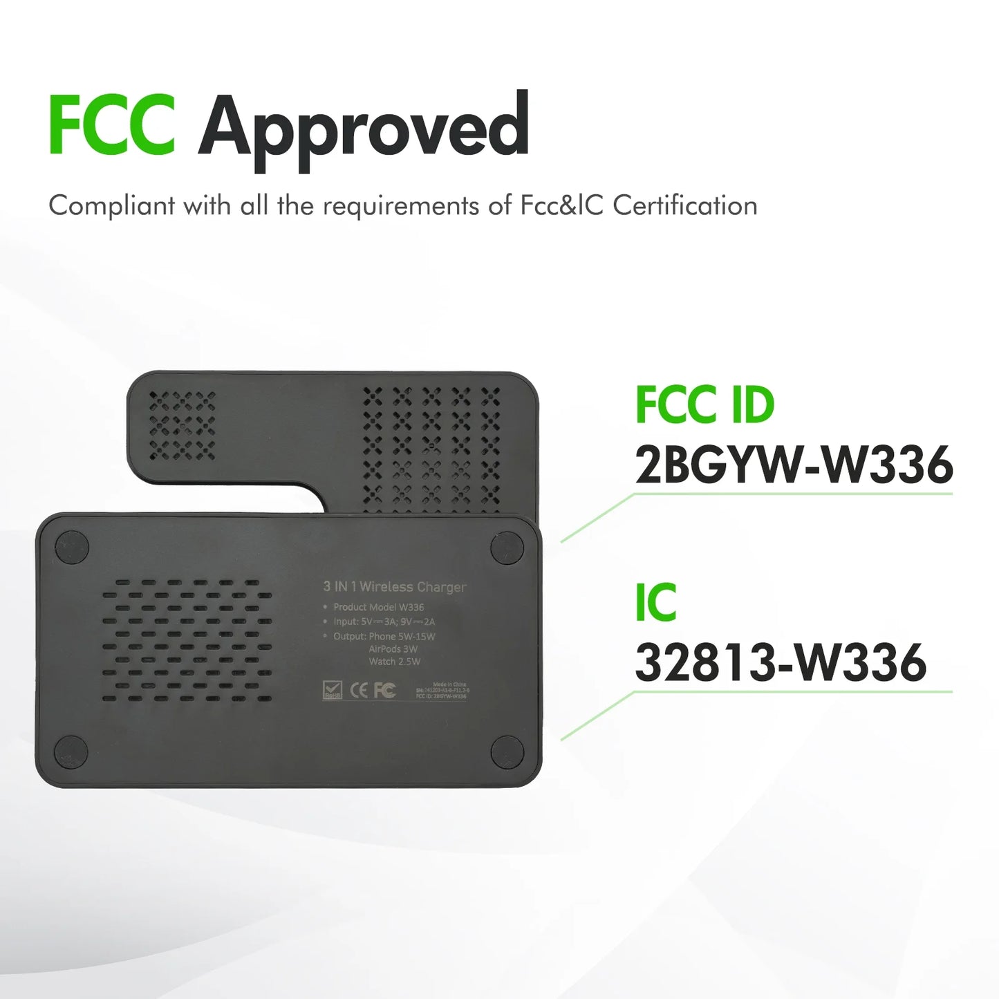 Charging Station,Wirelss Charger,Magnetic Charging Station Compatible with Iphone 17 16 15 14 13 12 11 Pro Max XS Xr,For Iwatch Series 9 8 7 6 5 4 3 2 Se,For Airpods 3 2 Pro,Black,No Adapter