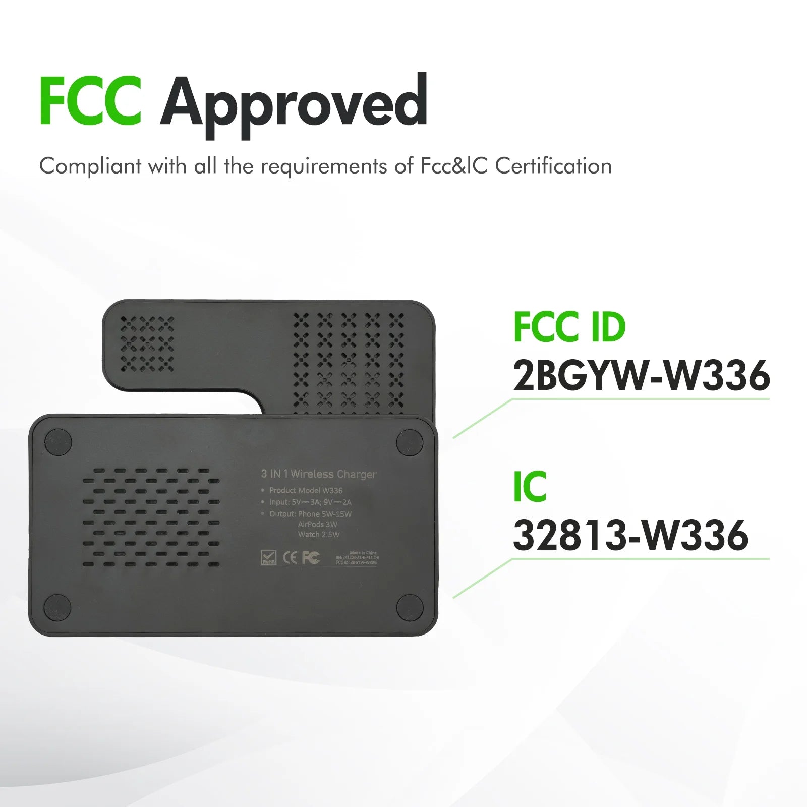 Charging Station,Wirelss Charger,Magnetic Charging Station Compatible with Iphone 17 16 15 14 13 12 11 Pro Max XS Xr,For Iwatch Series 9 8 7 6 5 4 3 2 Se,For Airpods 3 2 Pro,Black,No Adapter