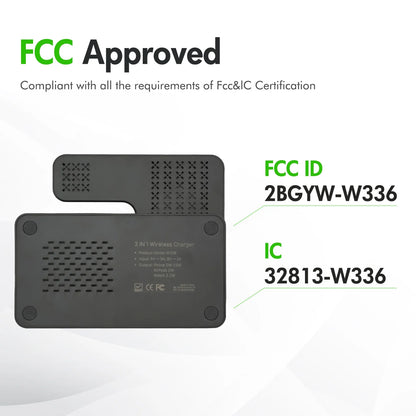 Charging Station,Wirelss Charger,Magnetic Charging Station Compatible with Iphone 17 16 15 14 13 12 11 Pro Max XS Xr,For Iwatch Series 9 8 7 6 5 4 3 2 Se,For Airpods 3 2 Pro,Black,No Adapter